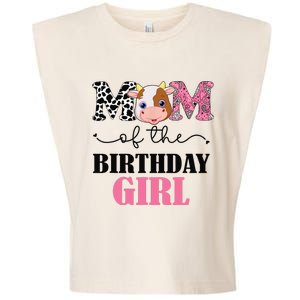 Mom of The Birthday Farm Cow Mommy Mama 1st Garment-Dyed Women's Muscle Tee