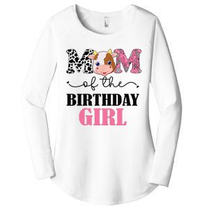 Mom of The Birthday Farm Cow Mommy Mama 1st Women's Perfect Tri Tunic Long Sleeve Shirt