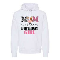 Mom of The Birthday Farm Cow Mommy Mama 1st Premium Hoodie