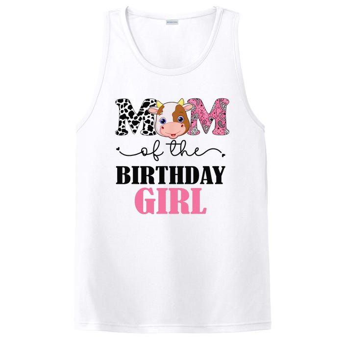 Mom of The Birthday Farm Cow Mommy Mama 1st PosiCharge Competitor Tank