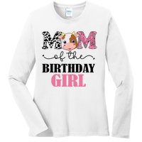 Mom of The Birthday Farm Cow Mommy Mama 1st Ladies Long Sleeve Shirt