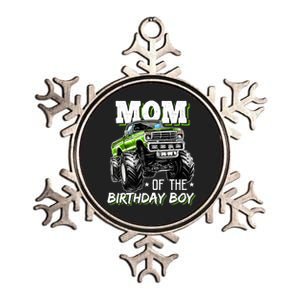 Mom Of The Birthday Boy Monster Truck Birthday Novelty Gift Metallic Star Ornament