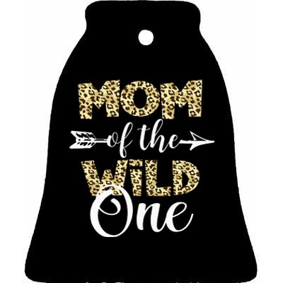 Mom Of The Wild One Zoo Themed 1st Birthday Party Ceramic Bell Ornament