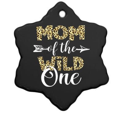 Mom Of The Wild One Zoo Themed 1st Birthday Party Ceramic Star Ornament