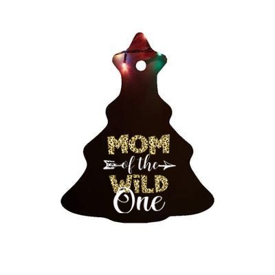 Mom Of The Wild One Zoo Themed 1st Birthday Party Ceramic Tree Ornament