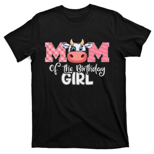 Mom of The Birthday Cow Family Cow Farm Matching T-Shirt