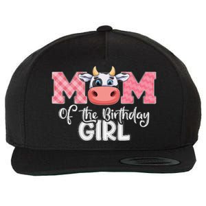 Mom of The Birthday Cow Family Cow Farm Matching Wool Snapback Cap