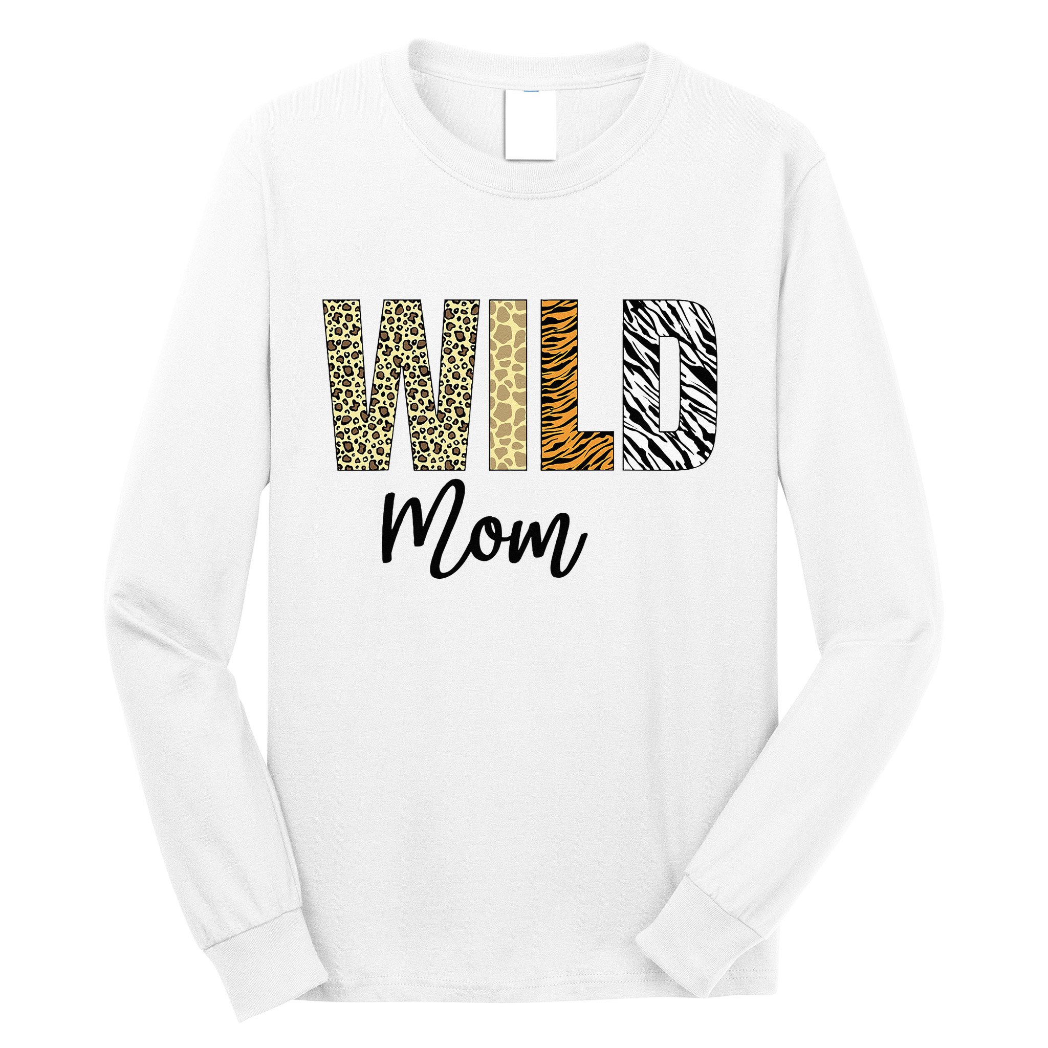 Mom Of The Wild One Zoo Birthday Safari Jungle Animal Long Sleeve Shirt