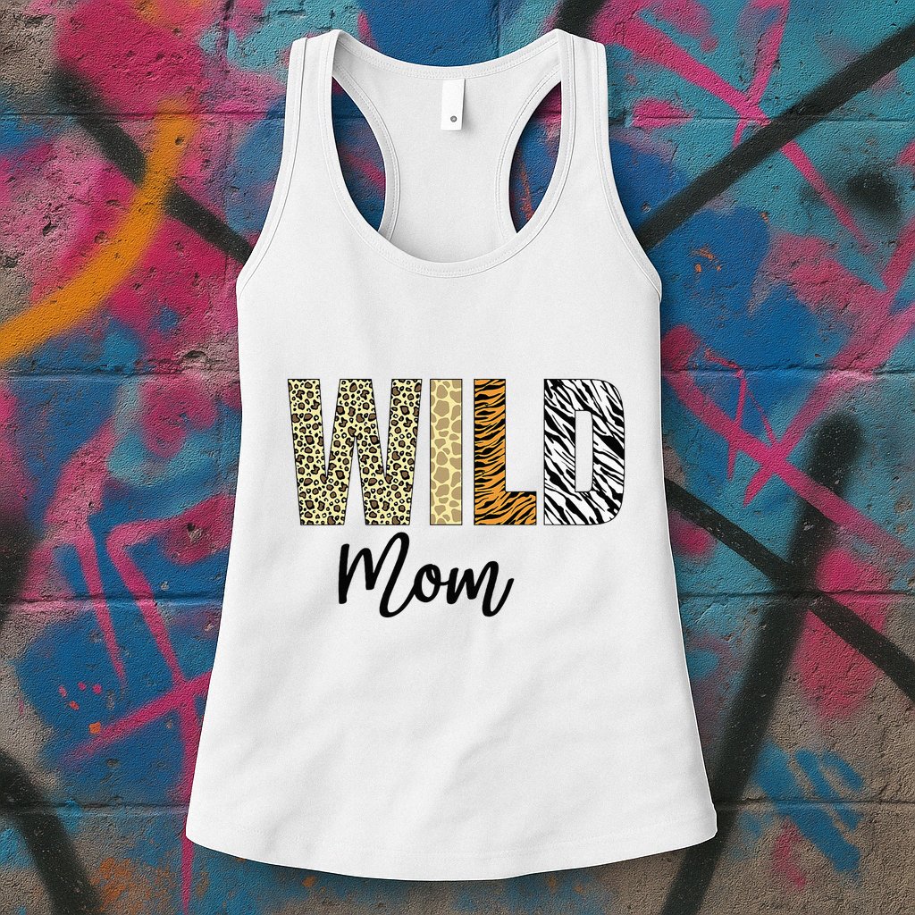Mom Of The Wild One Zoo Birthday Safari Jungle Animal Womens Tank Top