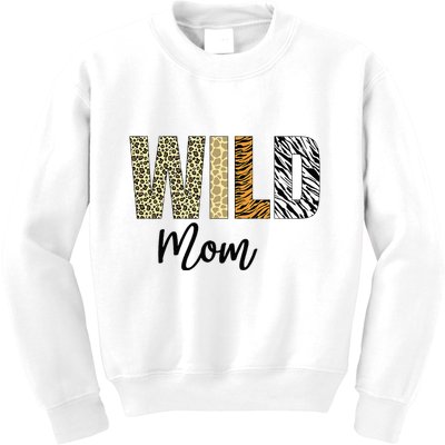 Mom Of The Wild One Zoo Birthday Safari Jungle Animal Kids Sweatshirt