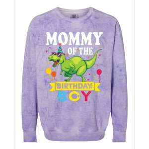 Mommy Of The Birthday TRex RAWR Dinosaur Birthday Colorblast Crewneck Sweatshirt