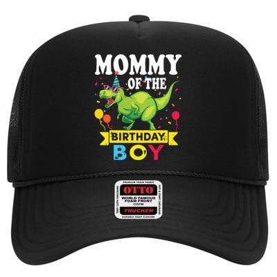 Mommy Of The Birthday TRex RAWR Dinosaur Birthday High Crown Mesh Back Trucker Hat