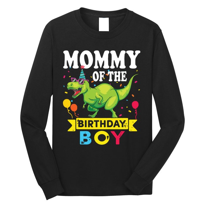 Mommy Of The Birthday TRex RAWR Dinosaur Birthday Long Sleeve Shirt