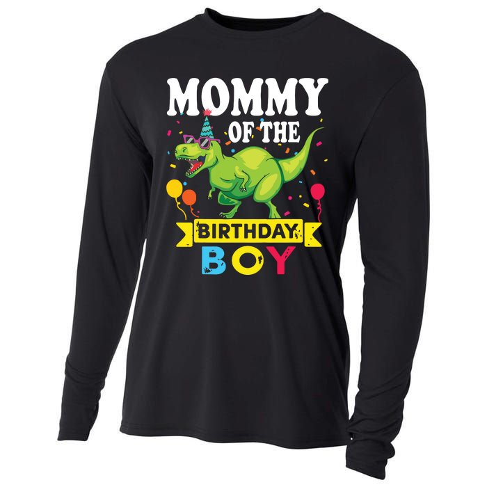 Mommy Of The Birthday TRex RAWR Dinosaur Birthday Cooling Performance Long Sleeve Crew