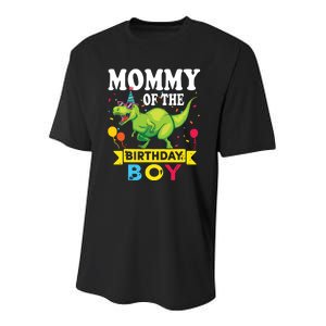 Mommy Of The Birthday TRex RAWR Dinosaur Birthday Youth Performance Sprint T-Shirt