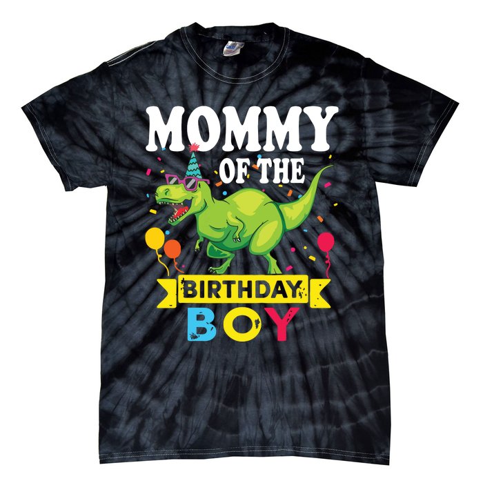 Mommy Of The Birthday TRex RAWR Dinosaur Birthday Tie-Dye T-Shirt