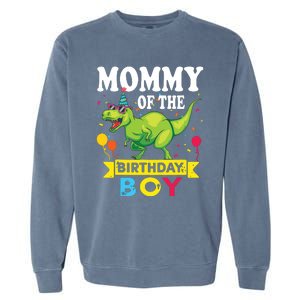 Mommy Of The Birthday TRex RAWR Dinosaur Birthday Garment-Dyed Sweatshirt