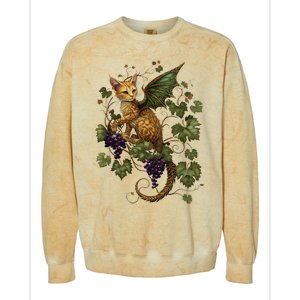 Mystical Orange Tabby Dragon Cat Fae With Grapevines Colorblast Crewneck Sweatshirt