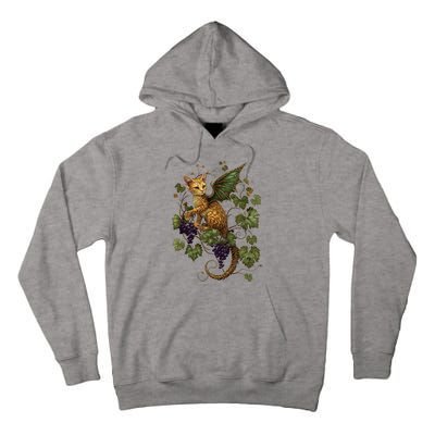 Mystical Orange Tabby Dragon Cat Fae With Grapevines Tall Hoodie