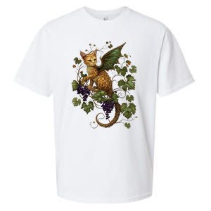 Mystical Orange Tabby Dragon Cat Fae With Grapevines Sueded Cloud Jersey T-Shirt