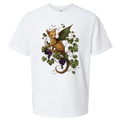 Mystical Orange Tabby Dragon Cat Fae With Grapevines Sueded Cloud Jersey T-Shirt