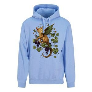 Mystical Orange Tabby Dragon Cat Fae With Grapevines Unisex Surf Hoodie