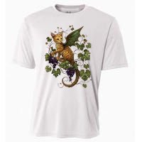 Mystical Orange Tabby Dragon Cat Fae With Grapevines Cooling Performance Crew T-Shirt