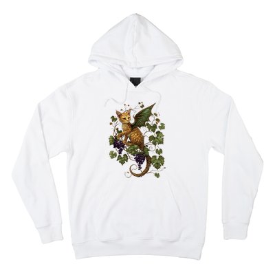 Mystical Orange Tabby Dragon Cat Fae With Grapevines Hoodie