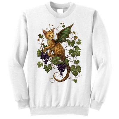 Mystical Orange Tabby Dragon Cat Fae With Grapevines Sweatshirt