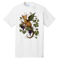 Mystical Orange Tabby Dragon Cat Fae With Grapevines Tall T-Shirt