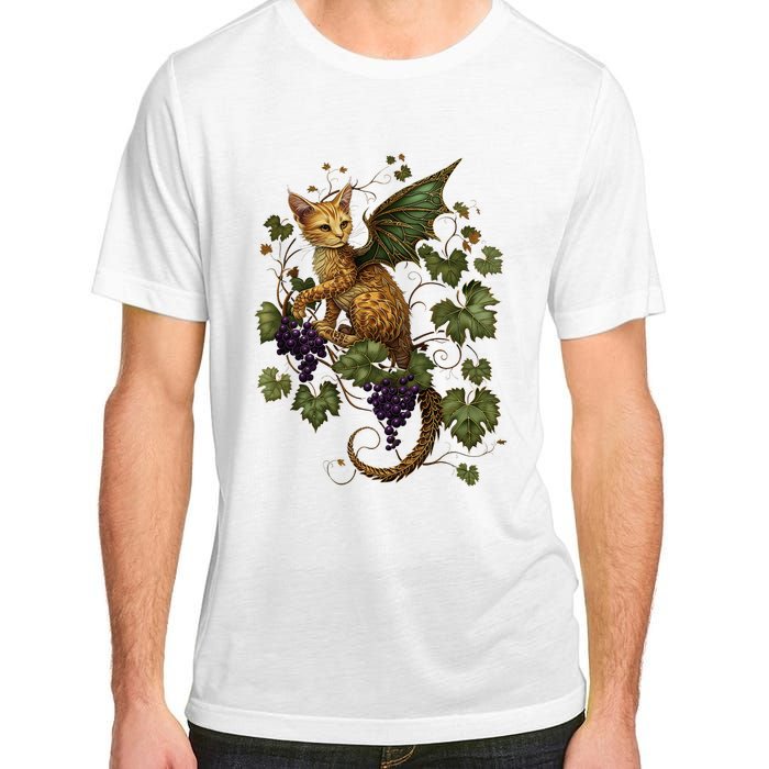 Mystical Orange Tabby Dragon Cat Fae With Grapevines Adult ChromaSoft Performance T-Shirt