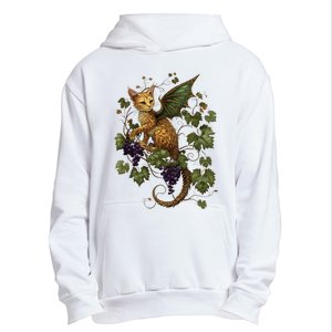 Mystical Orange Tabby Dragon Cat Fae With Grapevines Urban Pullover Hoodie