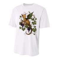 Mystical Orange Tabby Dragon Cat Fae With Grapevines Performance Sprint T-Shirt