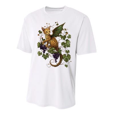 Mystical Orange Tabby Dragon Cat Fae With Grapevines Performance Sprint T-Shirt