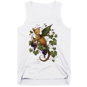 Mystical Orange Tabby Dragon Cat Fae With Grapevines Tank Top