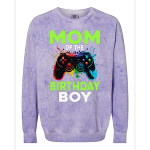 Mom Of The Birthday Matching Video Gamer Birthday Party Colorblast Crewneck Sweatshirt