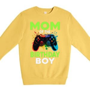 Mom Of The Birthday Matching Video Gamer Birthday Party Premium Crewneck Sweatshirt