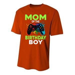 Mom Of The Birthday Matching Video Gamer Birthday Party Performance Sprint T-Shirt