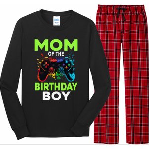 Mom Of The Birthday Matching Video Gamer Birthday Party Long Sleeve Pajama Set