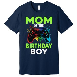 Mom Of The Birthday Matching Video Gamer Birthday Party Premium T-Shirt