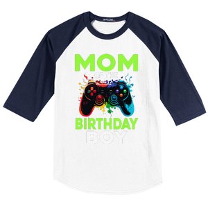 Mom Of The Birthday Matching Video Gamer Birthday Party Baseball Sleeve Shirt