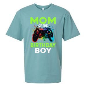 Mom Of The Birthday Matching Video Gamer Birthday Party Sueded Cloud Jersey T-Shirt