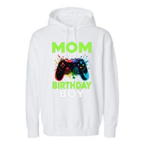 Mom Of The Birthday Matching Video Gamer Birthday Party Garment-Dyed Fleece Hoodie