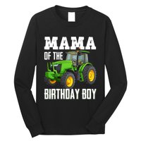 Mama Of The Birthday Boy Family Tractors Farm Trucks Bday Long Sleeve Shirt