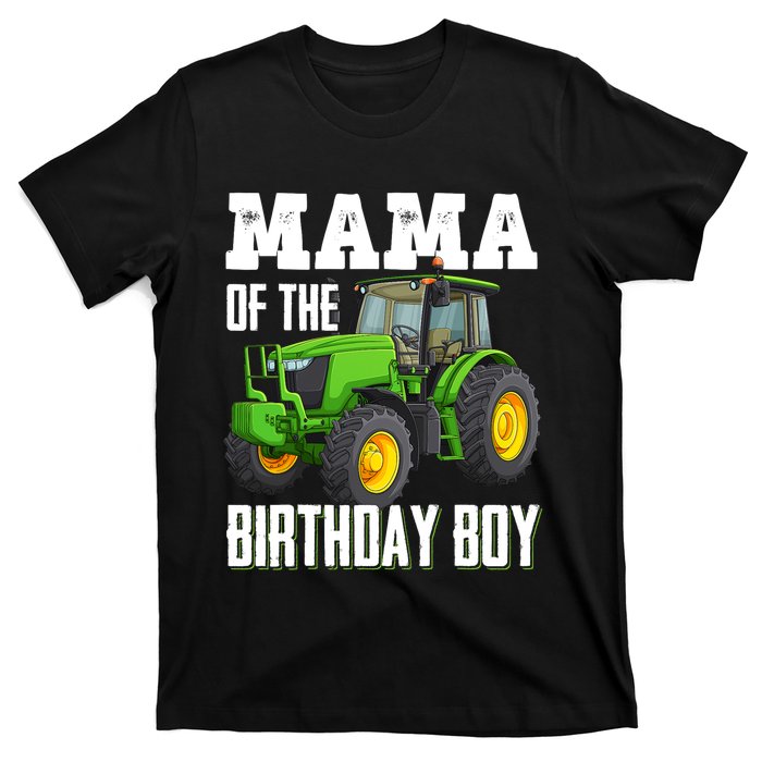 Mama Of The Birthday Boy Family Tractors Farm Trucks Bday T-Shirt