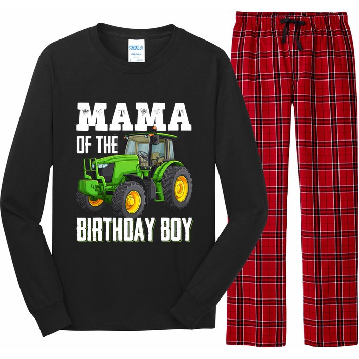 Mama Of The Birthday Boy Family Tractors Farm Trucks Bday Long Sleeve Pajama Set