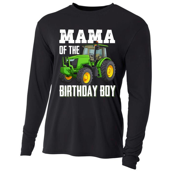 Mama Of The Birthday Boy Family Tractors Farm Trucks Bday Cooling Performance Long Sleeve Crew