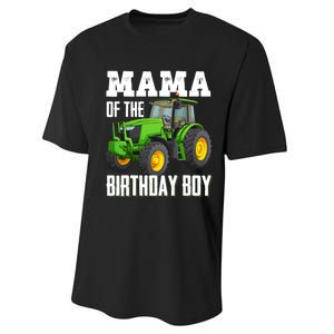 Mama Of The Birthday Boy Family Tractors Farm Trucks Bday Performance Sprint T-Shirt