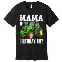 Mama Of The Birthday Boy Family Tractors Farm Trucks Bday Premium T-Shirt