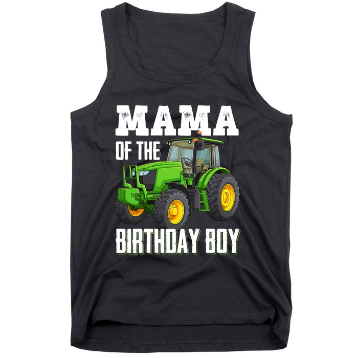 Mama Of The Birthday Boy Family Tractors Farm Trucks Bday Tank Top